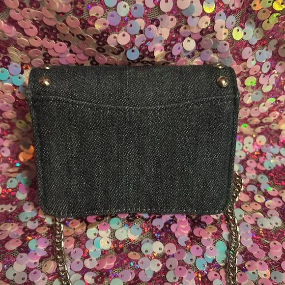 Coach mini denim Card Holder with crossbody chain - Picture 5 of 8